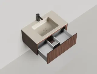 Подвесная тумба Salini Domino 27D208IN 80см шпон/гладкий фасад под встраиваемую раковину